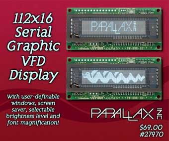 112 x 16 Serial Graphic VFD Display - 1
